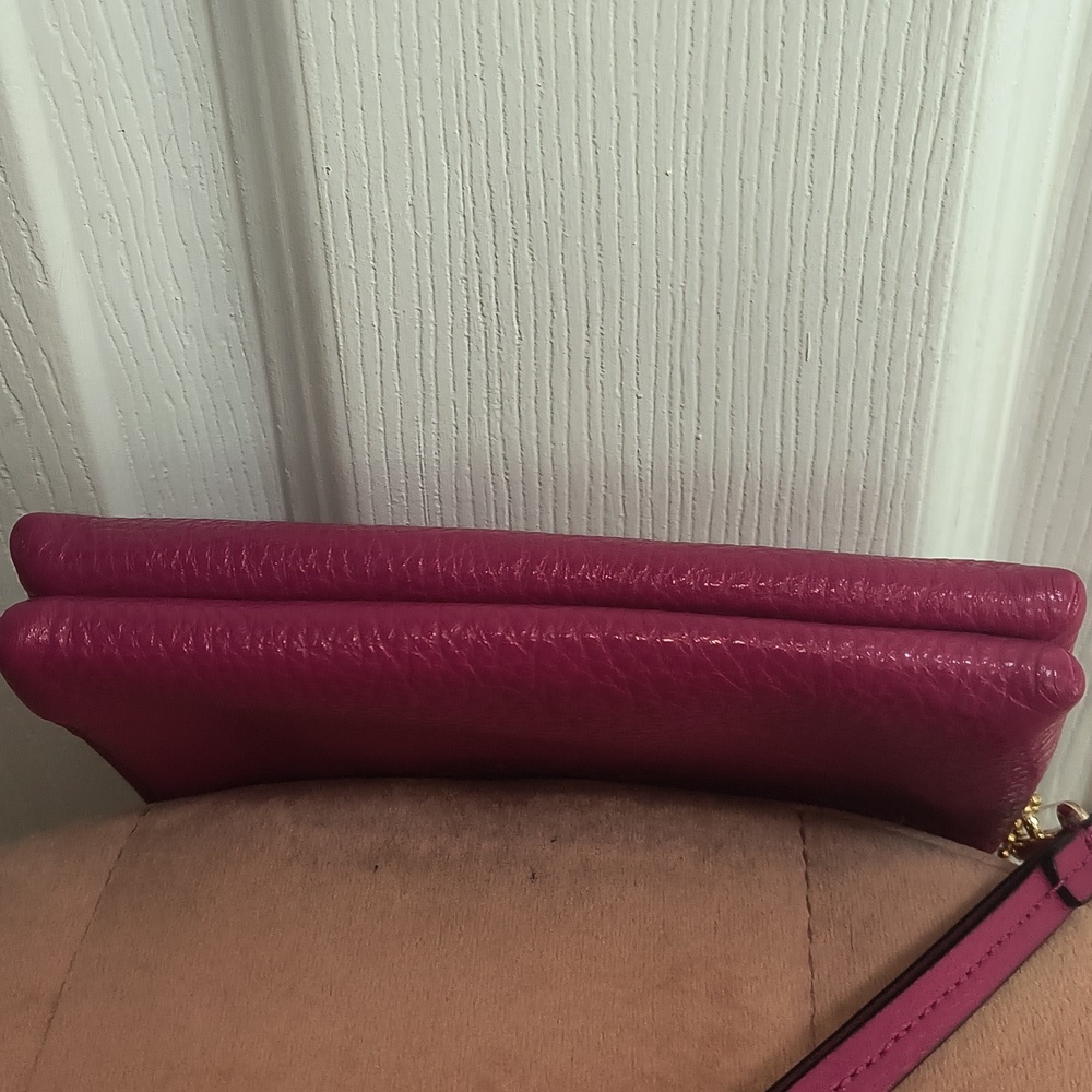 Coach Double Corner Zip Pebble Leather Wristlet NWT - Picture 3 of 7